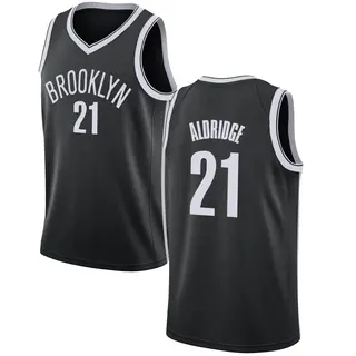 Men's LaMarcus Aldridge Brooklyn Nets Black Jersey - Icon Edition - Swingman