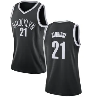 Women's LaMarcus Aldridge Brooklyn Nets Black Jersey - Icon Edition - Swingman