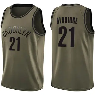 Youth LaMarcus Aldridge Brooklyn Nets Green Salute to Service Jersey - Swingman